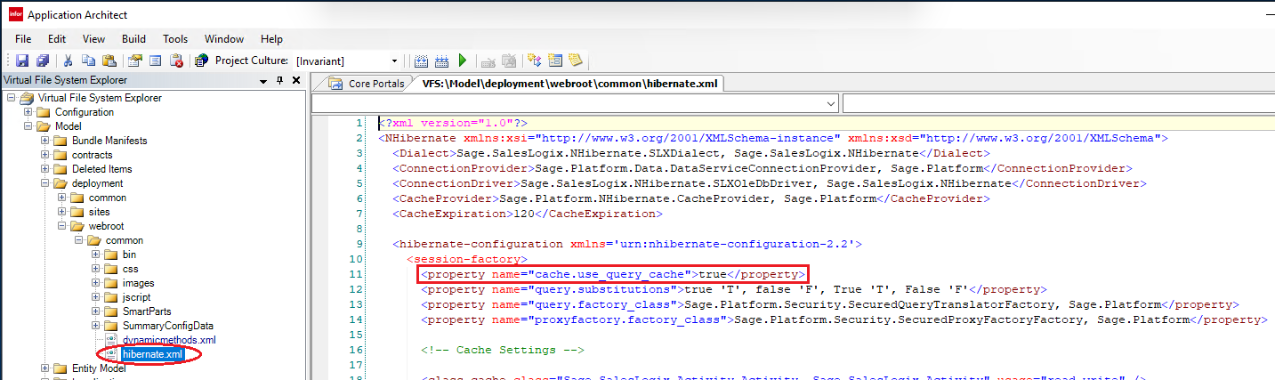 Hibernate.xml in Application Architect