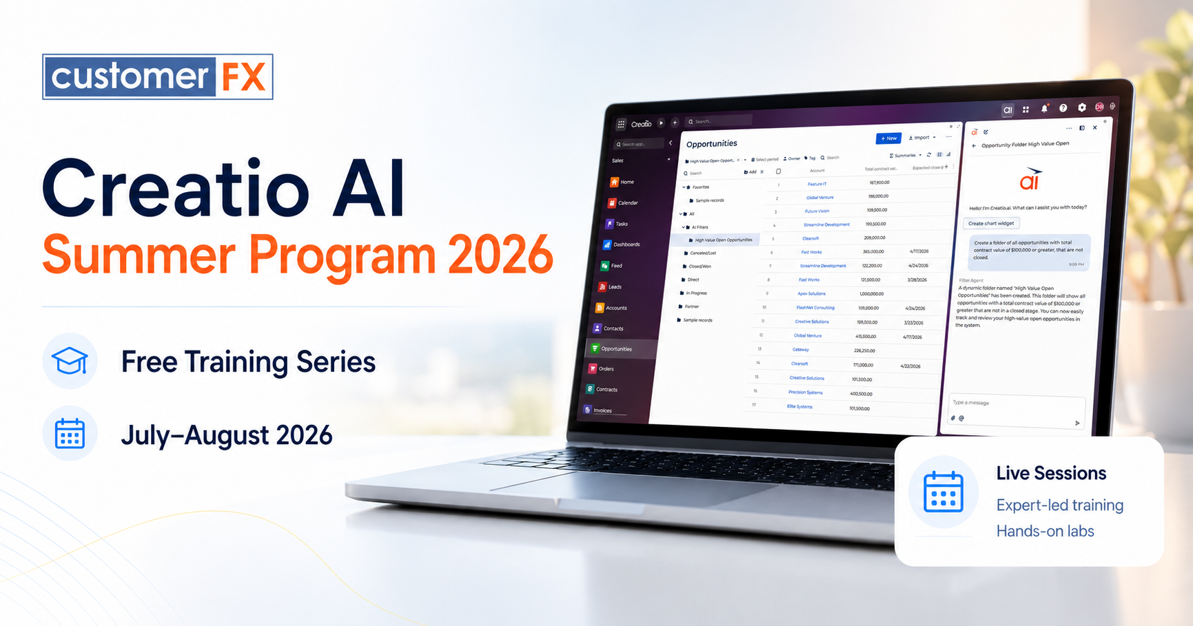 Creatio AI Summer Program 2026 free training series